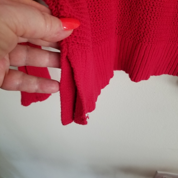 LOFT RED PULLOVER LONG BELL SLEEVE SWEATER - Picture 6 of 7